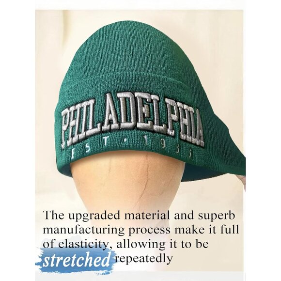 Women's Green & Silver Soft Knit Winter Hat For Cold Weather Beanie Toque Hat - Picture 3 of 5